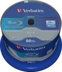 BD-R       Blu-ray Rohling  Verbatim       50er Spindel 6x / 25GB