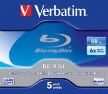BD-R DL   Blu-ray Rohling  Verbatim        5er J-Case  6x / 50GB