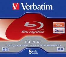 BD-RE DL Blu-ray RW-Rohling  Verbatim  5er J-Case  2x / 50GB
