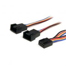 Strom Y-Anschlusskabel für PWM Lüfter 10cm, 4-pol. Buchse/2x 4-pol. Stecker