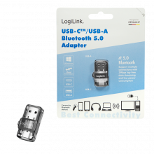 LogiLink Bluetooth USB-A/C Dongle, Bluetooth 5.0 Adapter, USB 3.2 Gen1x1