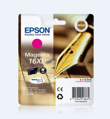 Epson T1633 XL-Tintenpatrone (Füllfeder) für WorkForce 2010 / 2510 / 2520 / 2530 / 2540, magenta Epson T1633 XL-Tintenpatrone (Füllfeder) für WorkForce 2010 / 2510 / 2520 / 2530 / 2540, magenta