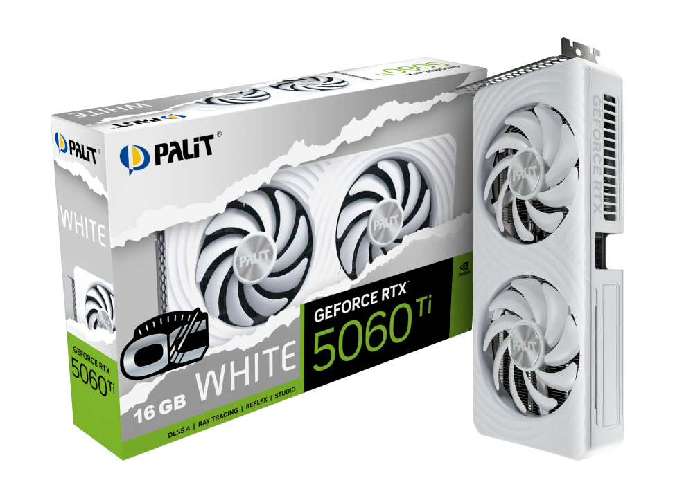 Palit nVidia GeForce RTX 5060 Ti White OC 16GB DDR7, HDMI / 3xDP, PCIe 5.0