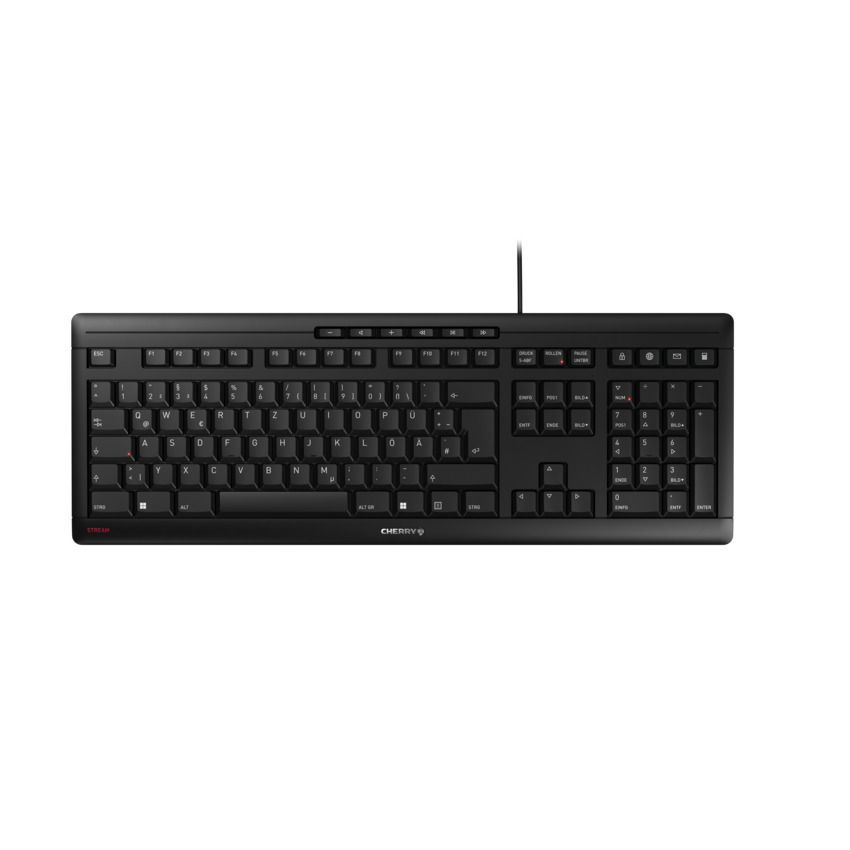 Cherry JK-8500DE-2 STREAM Corded Tastatur USB, deutsch, schwarz Cherry JK-8500DE-2 STREAM Corded Tastatur USB, deutsch, schwarz