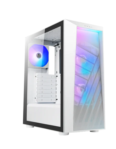 Miditower AzzA Sentinel Gehäuse ohne Netzteil, USB-A+C/Audio, 3x RGB-Lüfter, weiss Miditower AzzA Sentinel Gehäuse ohne Netzteil, USB-A+C/Audio, 3x RGB-Lüfter, weiss