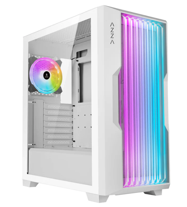 Miditower AzzA Guardian 520WG Gaming Gehäuse ohne Netzteil, USBC/Audio, RGB-Gitter, weiß Miditower AzzA Guardian 520WG Gaming Gehäuse ohne Netzteil, USBC/Audio, RGB-Gitter, weiß