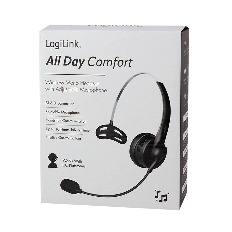 Logilink Mono-Headset, BT 6.0 mit flexiblen Microfon
