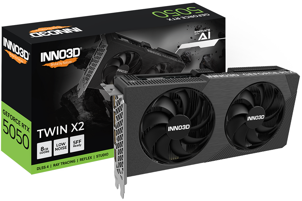 Inno3D GeForce RTX 5050 Twin X2 8GB DDR6, HDMI /3xDP, PCIe 5.0 Inno3D GeForce RTX 5050 Twin X2 8GB DDR6, HDMI /3xDP, PCIe 5.0