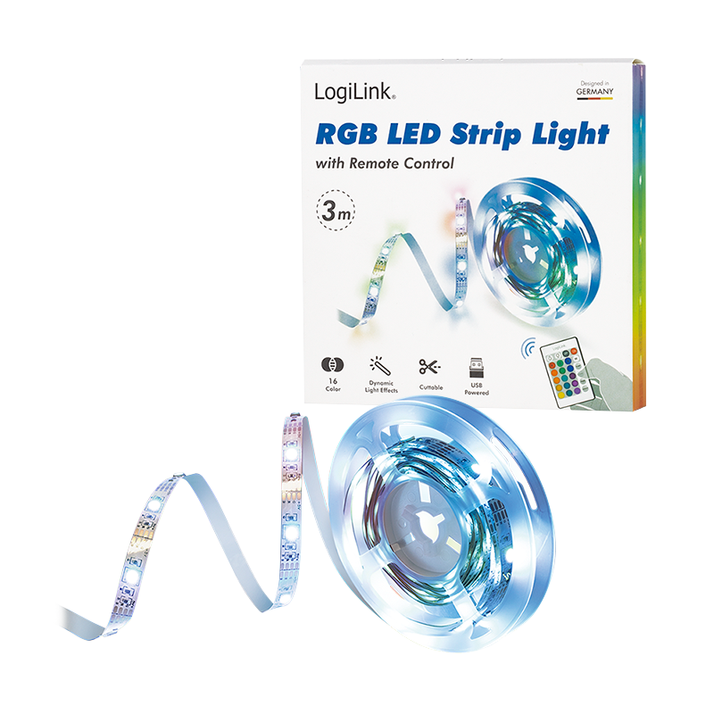 RGB-LED-Band 3 Meter mit Fernbedienung, selbstklebend, USB RGB-LED-Band 3 Meter mit Fernbedienung, selbstklebend, USB