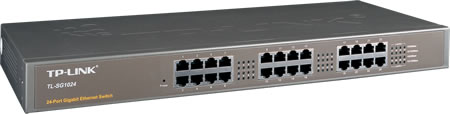 TP-Link TL-SG1024 Gigabit Switch 24-Port 10-1000Mbps Industrie 19", schwarz TP-Link TL-SG1024 Gigabit Switch 24-Port 10-1000Mbps Industrie 19", schwarz