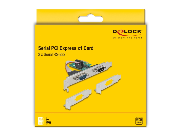 Delock Serielle Karte 2x Seriell DB9, mit LowProfile Slotblende, PCIe Delock Serielle Karte 2x Seriell DB9, mit LowProfile Slotblende, PCIe