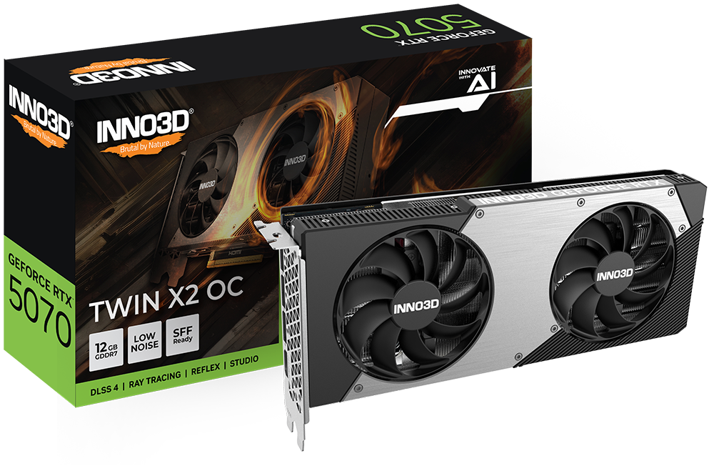Inno3D GeForce RTX 5070 Twin X2 OC 12GB DDR7, HDMI /3xDP, PCIe 5.0