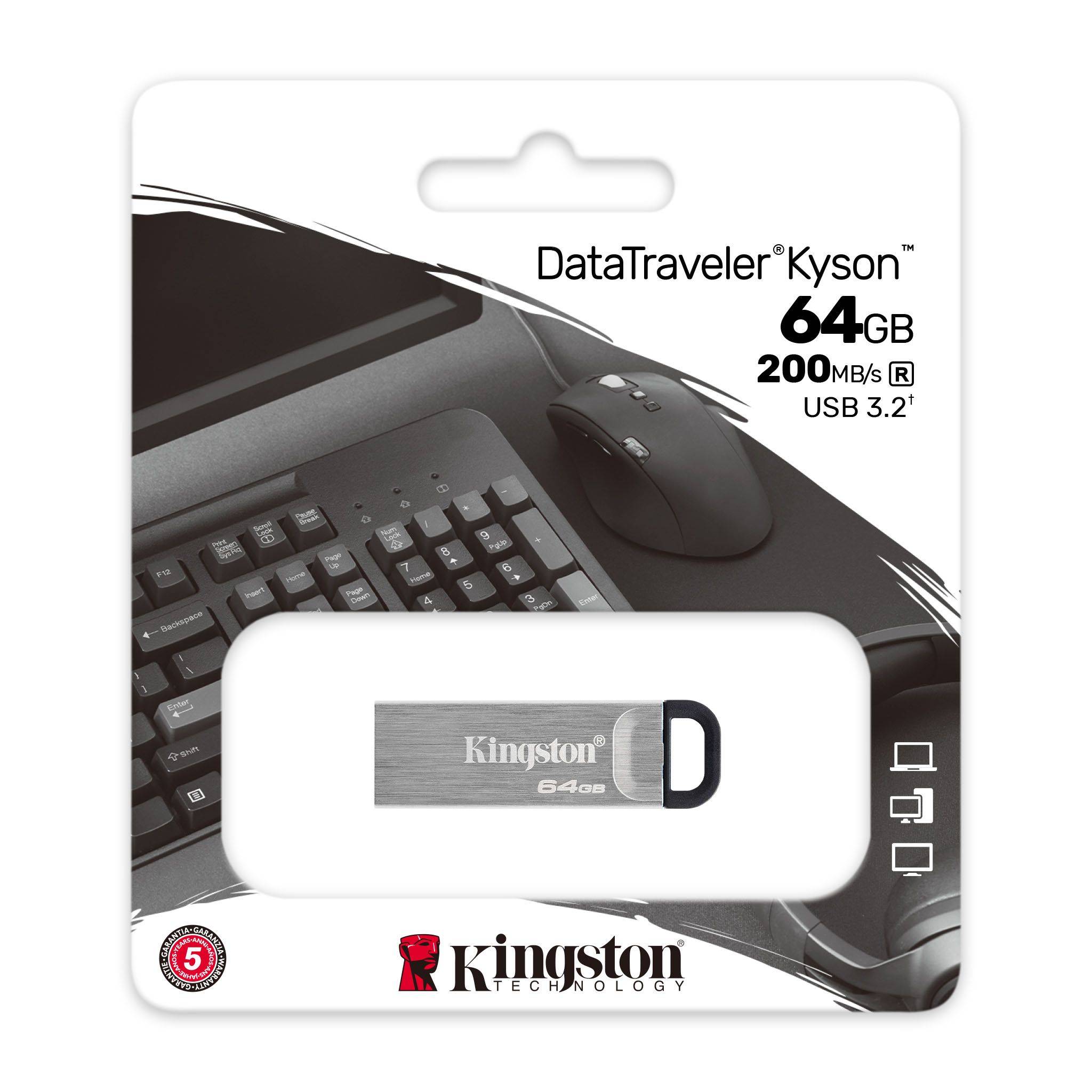 Kingston DataTraveler Kyson USB-Stick 64GB USB 3.2 (Metallgehäuse)