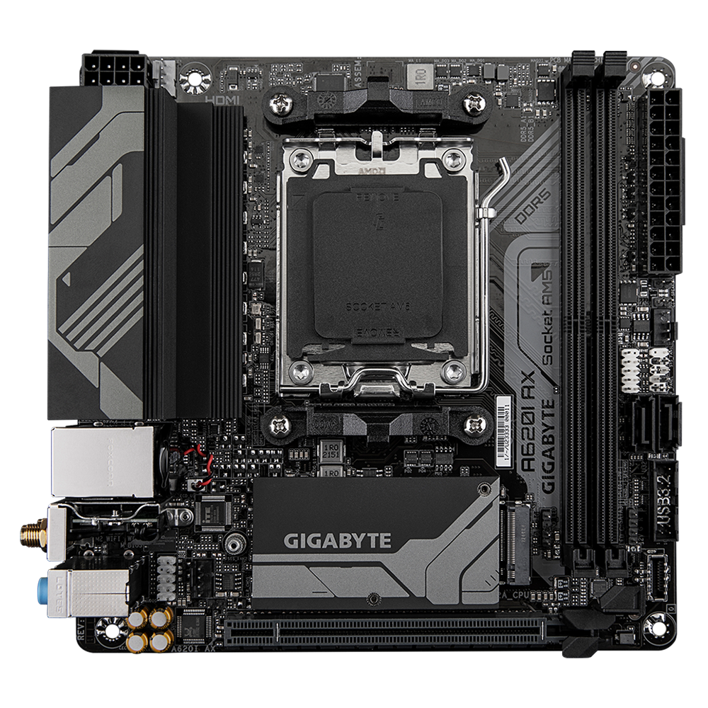 Gigabyte B620I AX - 1.0 Sockel AMD AM5, 2xDDR5 HDMI / DP / GLAN / WLAN / BT, mini-ITX