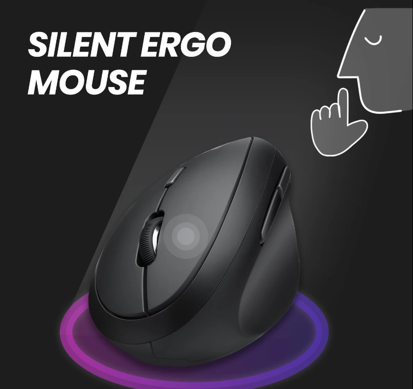 Perixx PERIDUO-606 DE, Kabellose kompakte ergonomische Tastatur, Maus und Ziffernblock, schwarz