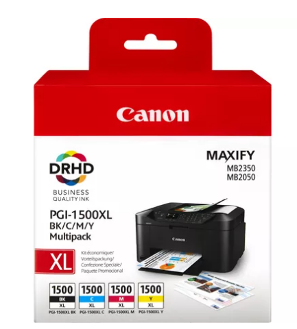 Canon PGI-1500XL Multipack Tintenpatronen für MAXIFY MB2150 MB2350 MB2750 , schwarz cyan magenta gelb Canon PGI-1500XL Multipack Tintenpatronen für MAXIFY MB2150 MB2350 MB2750 , schwarz cyan magenta gelb