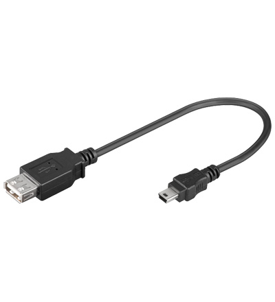 USB 2.0 Adapter  1x USB A Buchse / 1x Mini USB Stecker, ca. 20cm