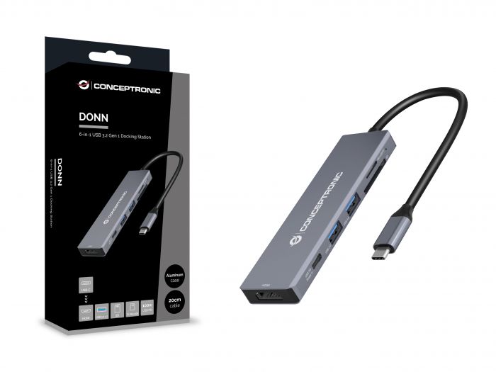 USB C Multiport-Adapter - USB 3.2 Typ C-Stecker > HDMI / 2xUSB / USB-C PDR/ CR -Buchse, 20cm, grau USB C Multiport-Adapter - USB 3.2 Typ C-Stecker > HDMI / 2xUSB / USB-C PDR/ CR -Buchse, 20cm, grau