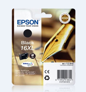 Epson T1631 XL-Tintenpatrone (Füllfeder) für WorkForce 2010 / 2510 / 2520 / 2530 / 2540, schwarz Epson T1631 XL-Tintenpatrone (Füllfeder) für WorkForce 2010 / 2510 / 2520 / 2530 / 2540, schwarz