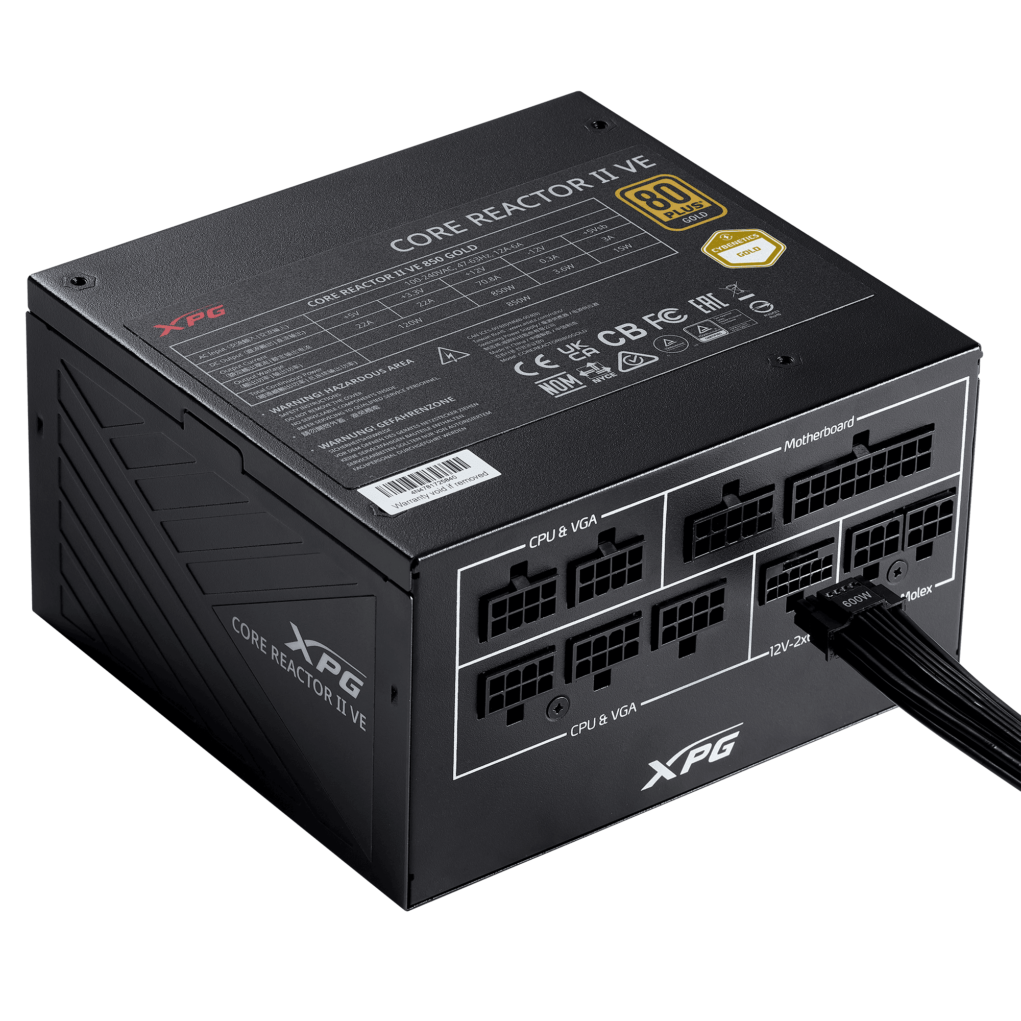ADATA Netzteil XPG CORE REACTOR II VE 750W (80+Gold) Modular PC-Netzteil,  ATX 3.1