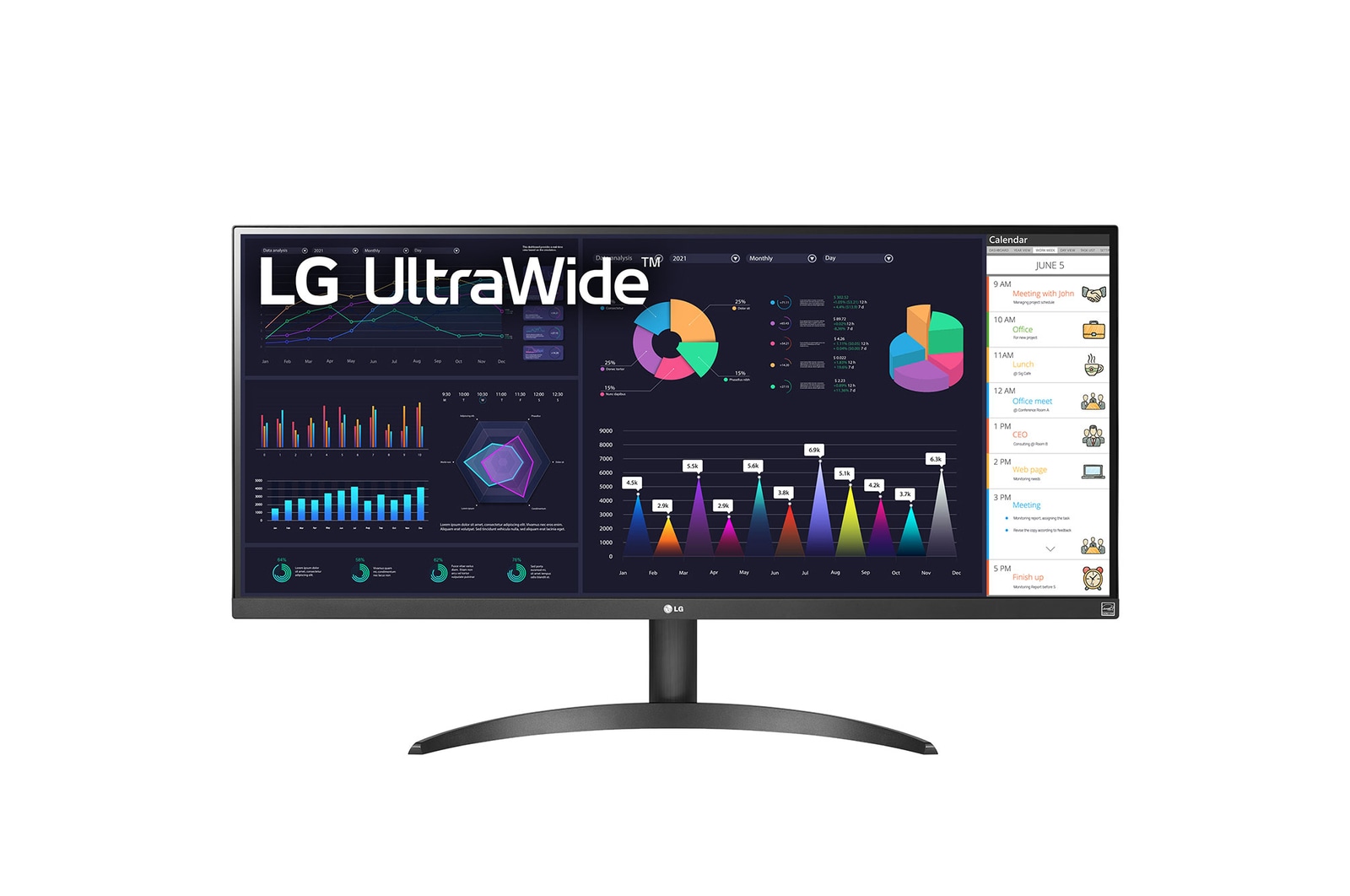 LG 34WQ500-B IPS TFT 86,6cm (34 Zoll) UltraWide 21:9 2.560x1.080 100Hz 5ms DP / HDMI  2x7W schwarz