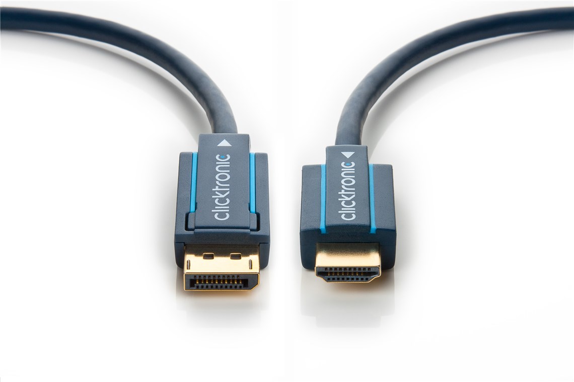 Clicktronic DisplayPort - HDMI Anschlusskabel 10 Meter 4K@60Hz DP/HDMI St/St Clicktronic DisplayPort - HDMI Anschlusskabel 10 Meter 4K@60Hz DP/HDMI St/St