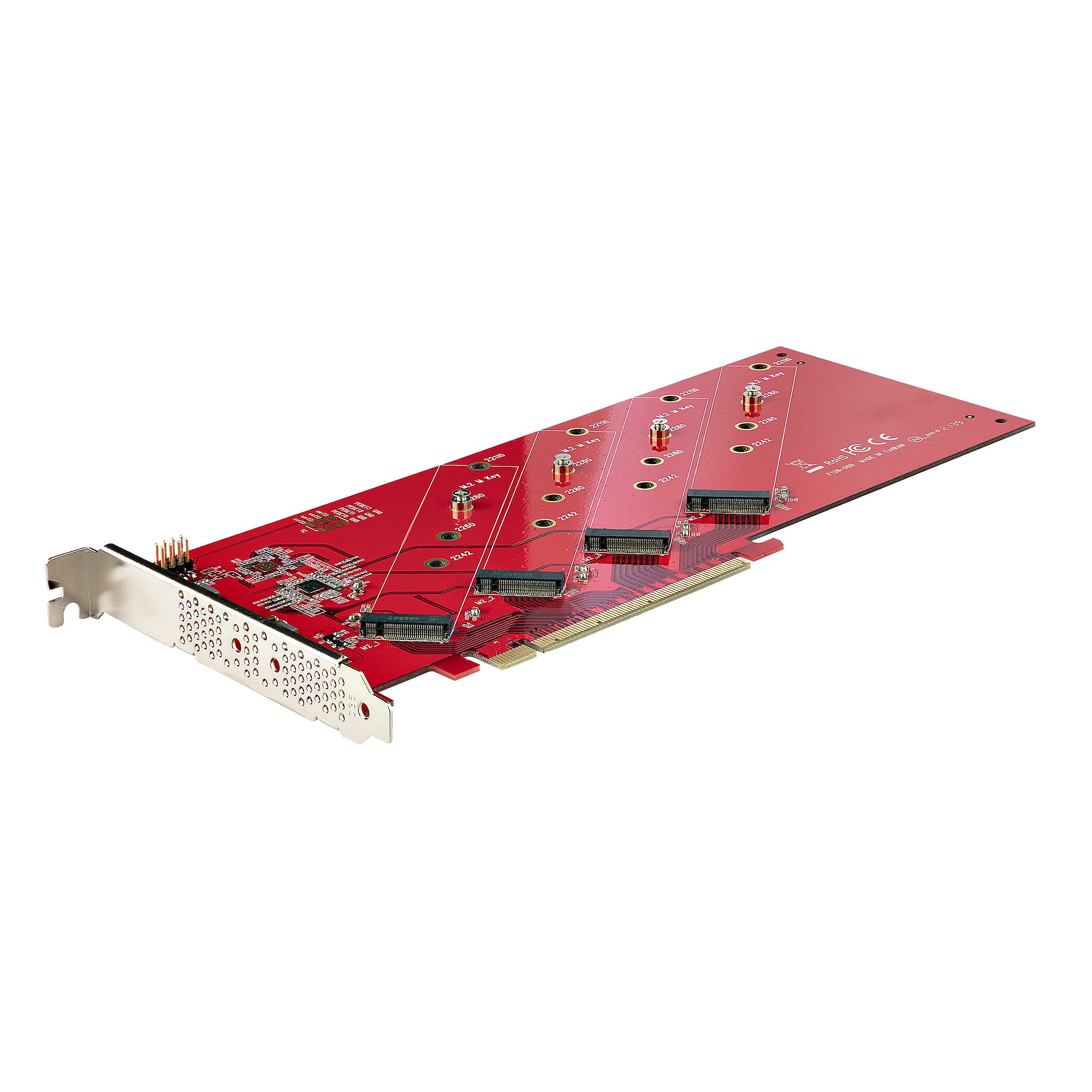 StarTech Quad M.2 PCIe Adapter Card, x16 Quad NVMe or AHCI M.2 SSD to PCI Express 4.0, Up to 7.8GBps/Drive, For 2242/2260/2280/22110mm PCIe M-Key StarTech Quad M.2 PCIe Adapter Card, x16 Quad NVMe or AHCI M.2 SSD to PCI Express 4.0, Up to 7.8GBps/Drive, For 2242/2260/2280/22110mm PCIe M-Key
