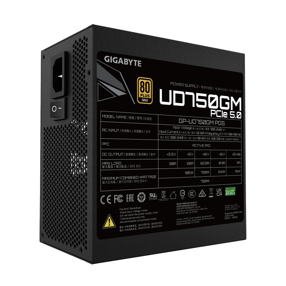 Gigabyte GP-UD750GM PG5 V2  750W (80+ Gold) Modular PC-Netzteil ATX 3.1 / PCIe 5.1