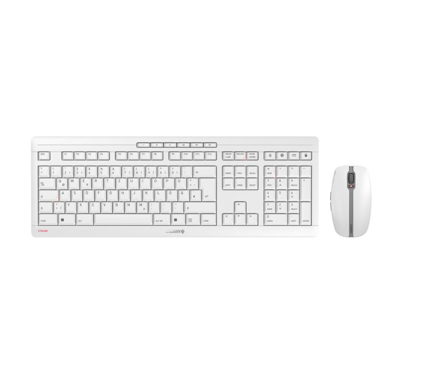 Cherry JD-8500DE-0 STREAM Wireless Desktop Set Tastatur + Maus, hellgrau Cherry JD-8500DE-0 STREAM Wireless Desktop Set Tastatur + Maus, hellgrau
