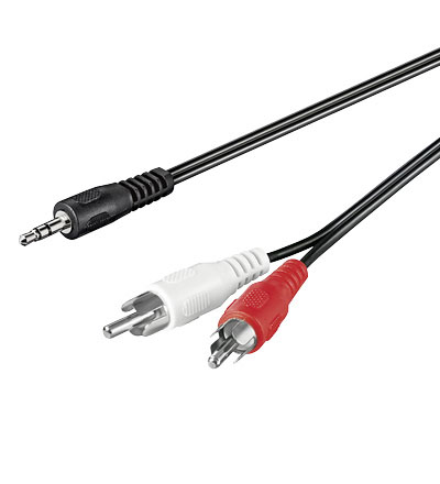 Multimedia Kabel Audio 5 Meter 1x Klinken-Stecker 3.5mm stereo / 2x Cinch-Stecker Multimedia Kabel Audio 5 Meter 1x Klinken-Stecker 3.5mm stereo / 2x Cinch-Stecker