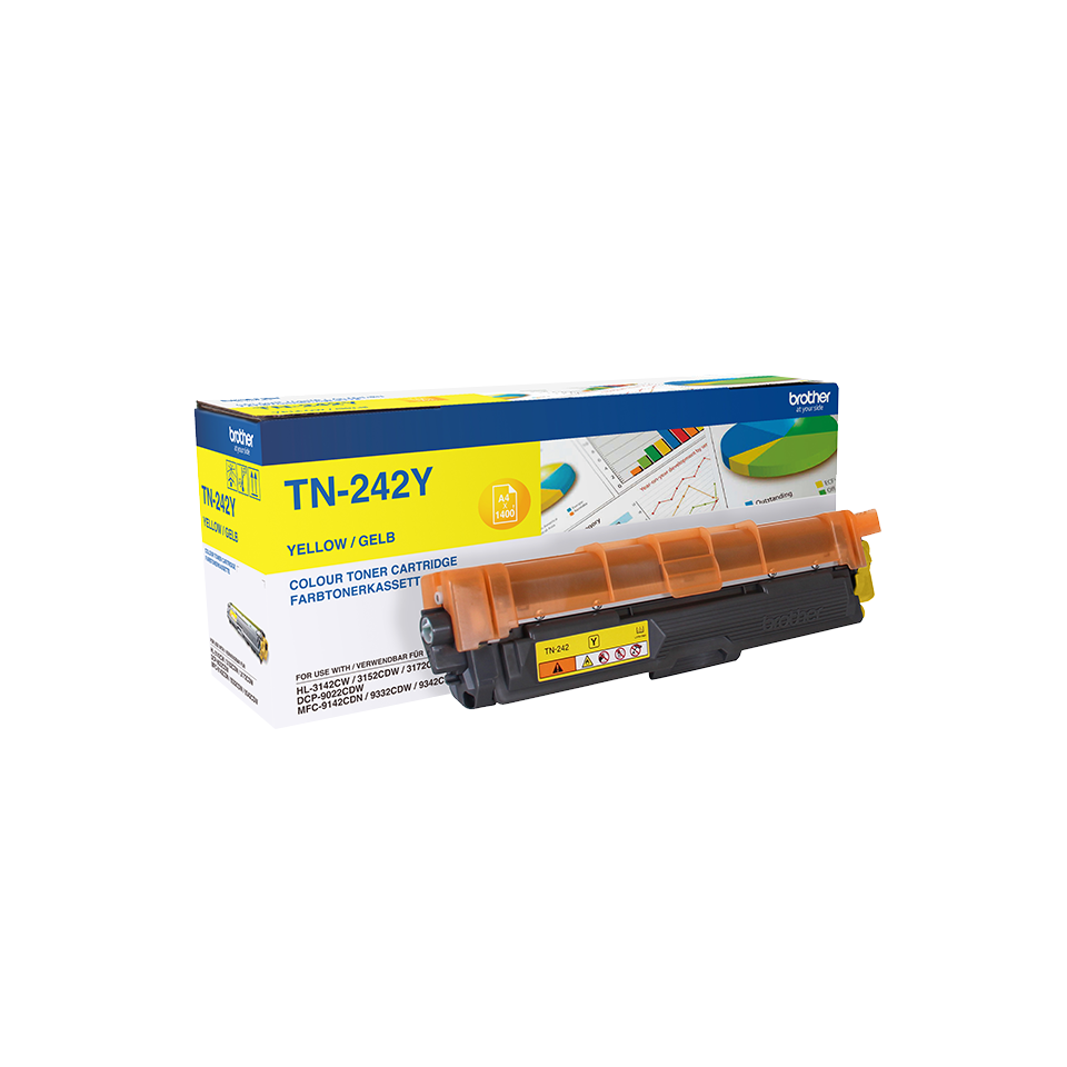 Brother Toner TN242Y für HL-3152CDW HL-3172CDW, 1400 Seiten, gelb Brother Toner TN242Y für HL-3152CDW HL-3172CDW, 1400 Seiten, gelb