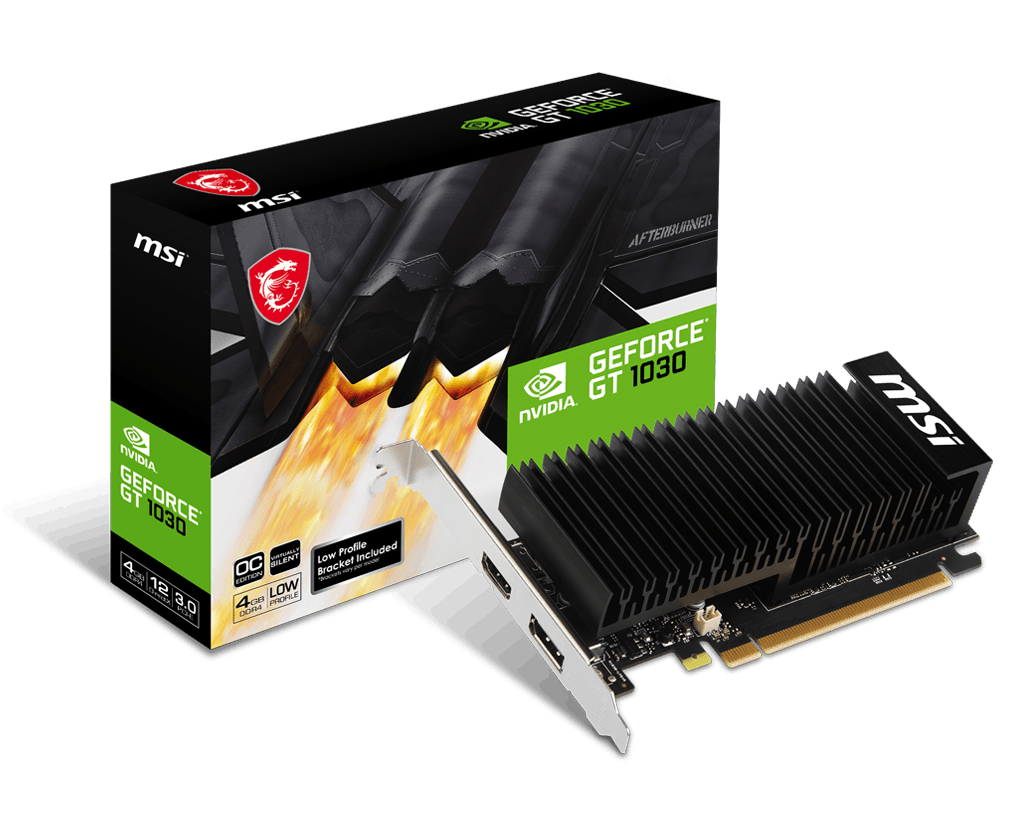 MSI nVidia GT 1030 4096MB DDR4 HDMI / DP / Low-Profile passiv, PCIe