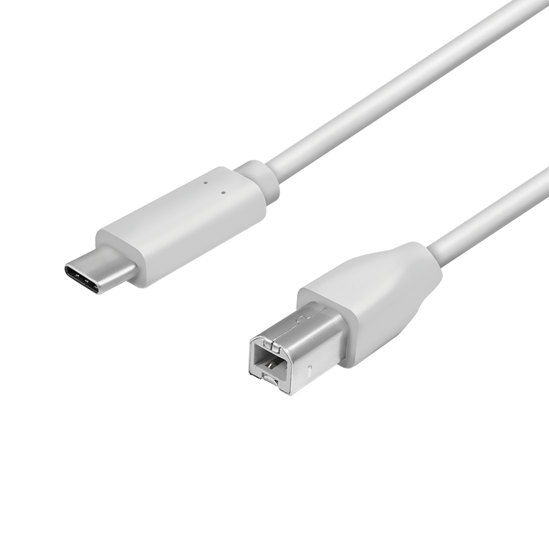 USB C/B Kabel 1,0 M. - USB Typ C-Stecker > USB 2.0 B-Stecker, grau