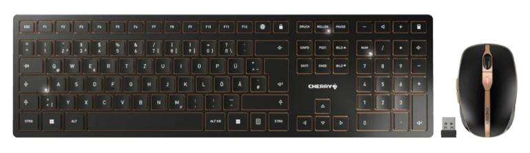 Cherry DW 9100 SLIM - Rechargeable Wireless Desktop Set - Tastatur + Maus, USB / Bluetooth, schwarz Cherry DW 9100 SLIM - Rechargeable Wireless Desktop Set - Tastatur + Maus, USB / Bluetooth, schwarz