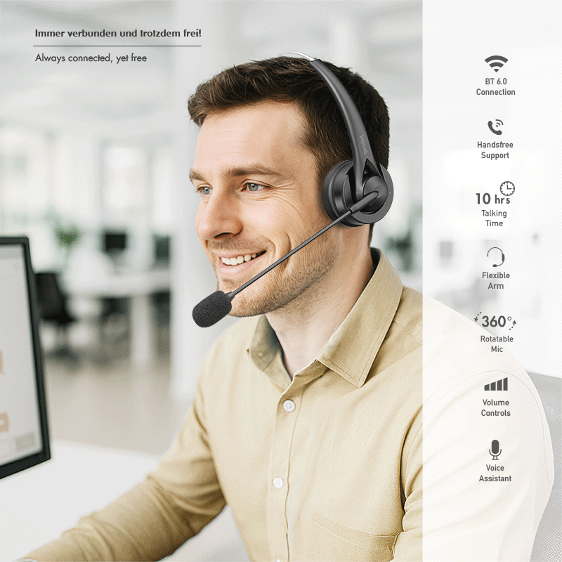 Logilink Mono-Headset, BT 6.0 mit flexiblen Microfon