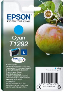 Epson T1292 Tintenpatrone (Apfel) für Stylus BX305F, 7ml DURABrite cyan Epson T1292 Tintenpatrone (Apfel) für Stylus BX305F, 7ml DURABrite cyan
