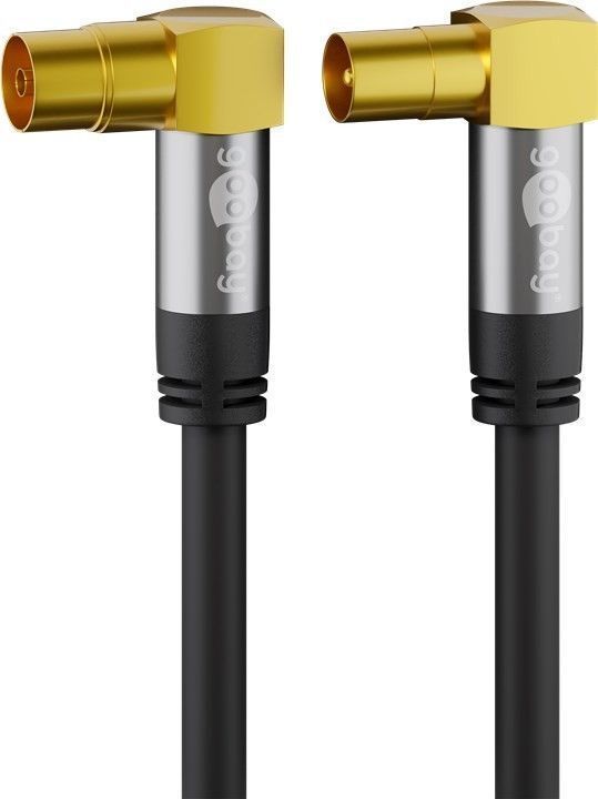 Antennen Anschlusskabel 1 Meter 90° (135 dB typ) Koaxial Stecker/Kupplung 4-fach geschirmt, schwarz, High Quality Antennen Anschlusskabel 1 Meter 90° (135 dB typ) Koaxial Stecker/Kupplung 4-fach geschirmt, schwarz, High Quality