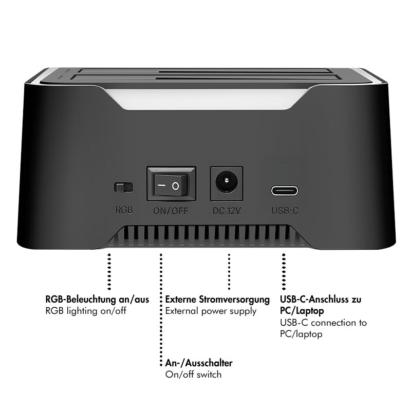 Logilink Docking- &amp; Klonstation  2,5" &amp; 3,5" SATA, USB3.2 Type A + C