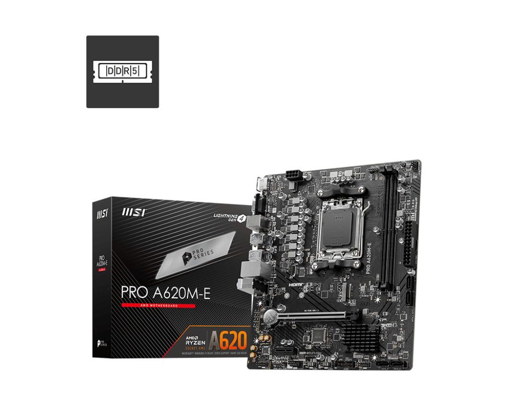 MSI PRO A620M-E  Sockel AM5, 2xDDR5  M.2 / HDMI / VGA, µATX