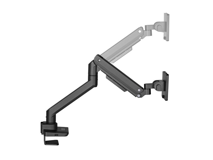 Tischhalterung mit Gasdruckfeder für 1x TV-/TFT-Displays 33-120cm bis 20kg, VESA 75/100mm, schwarz
