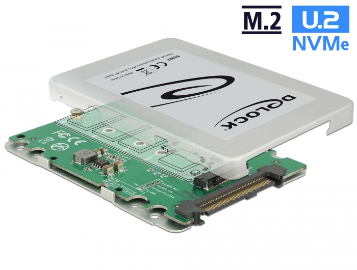 DeLock Konverter U.2 SFF-8639 > M.2 NVMe Key M im 2.5" (9,5mm) Gehäuse DeLock Konverter U.2 SFF-8639 > M.2 NVMe Key M im 2.5" (9,5mm) Gehäuse