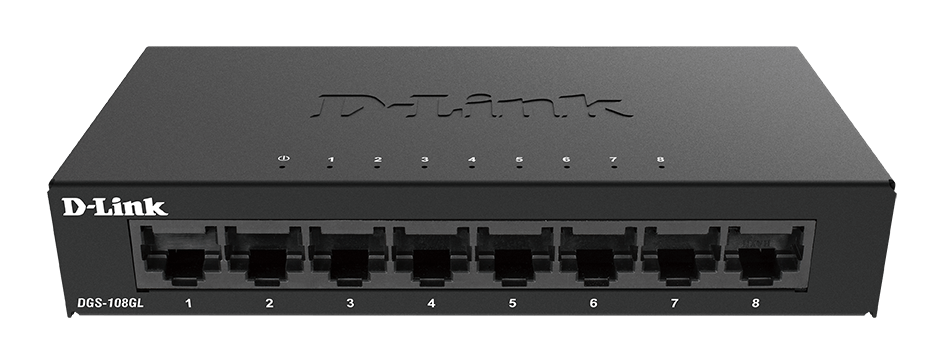 D-Link DGS-108GL Gigabit Switch 8-Port 10-1000Mbps Desktop Metallgehäuse D-Link DGS-108GL Gigabit Switch 8-Port 10-1000Mbps Desktop Metallgehäuse
