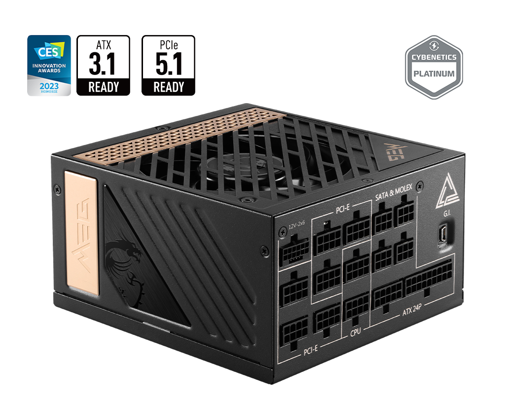 MSI MEG Ai1300P 1300W (80+ Platinum) Modular PC-Netzteil ATX 3.0 / PCIe 5.0