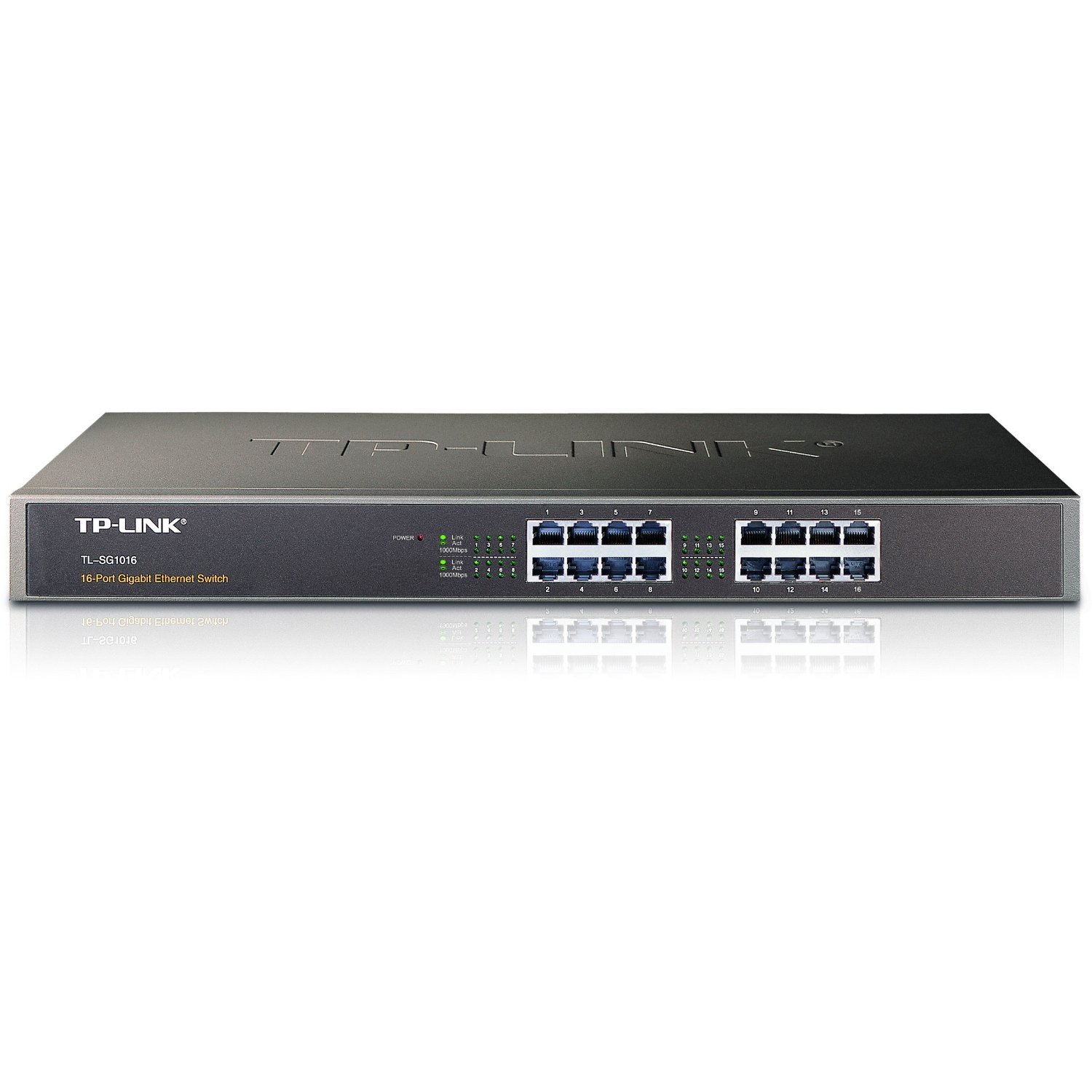 TP-Link TL-SG1016 Gigabit Switch 16-Port 10-1000Mbps Industrie 19", schwarz TP-Link TL-SG1016 Gigabit Switch 16-Port 10-1000Mbps Industrie 19", schwarz