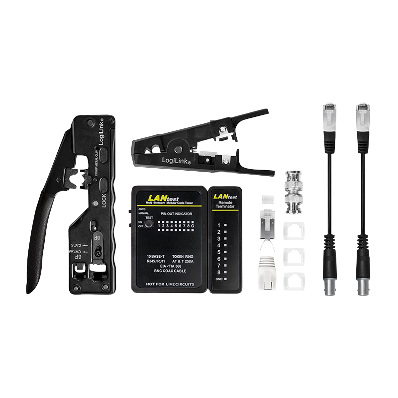 Netzwerk Werkzeug-Set Profi mit Netzwerk Kabeltester Netzwerk Werkzeug-Set Profi mit Netzwerk Kabeltester