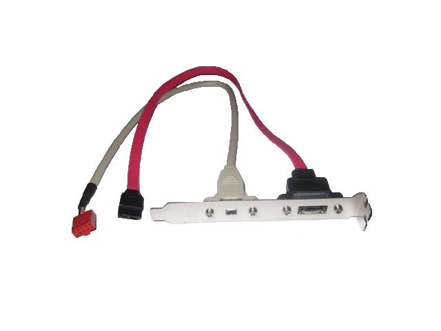 Slotblende eSATA + FireWire 1x eSATA / 1x Firewire, ca. 40cm Kabel Slotblende eSATA + FireWire 1x eSATA / 1x Firewire, ca. 40cm Kabel