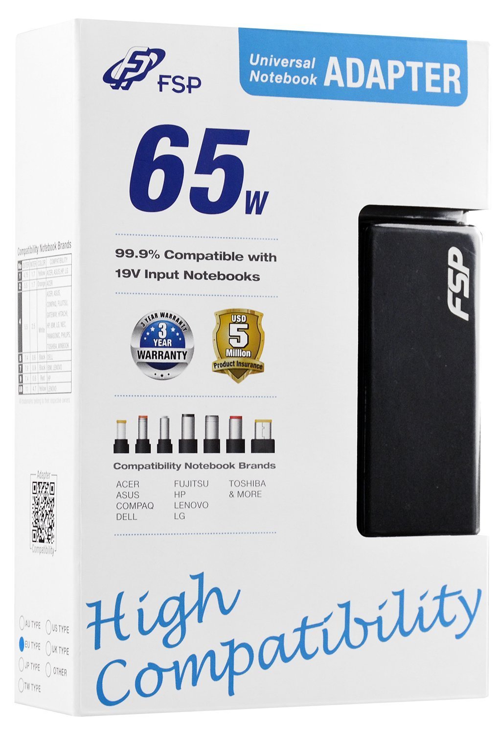 Notebook Netzteil FORTRON FSP NB Pro 65 CEC 100-240V auf 19V, 65W Notebook Netzteil FORTRON FSP NB Pro 65 CEC 100-240V auf 19V, 65W