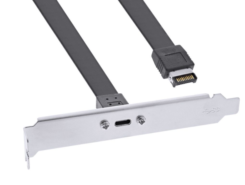 InLine Slotblende USB Typ-C zu USB 3.1 Frontpanel Key-A intern, 0,5m