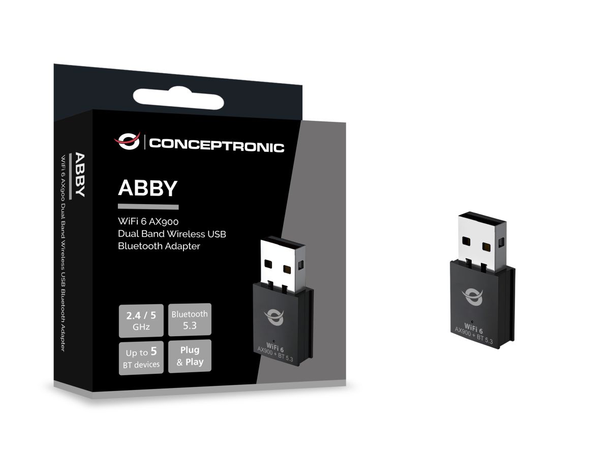 Conceptronic WiFi 6 AX900 Dualband + Bluetooth 5.3 USB-Adapter