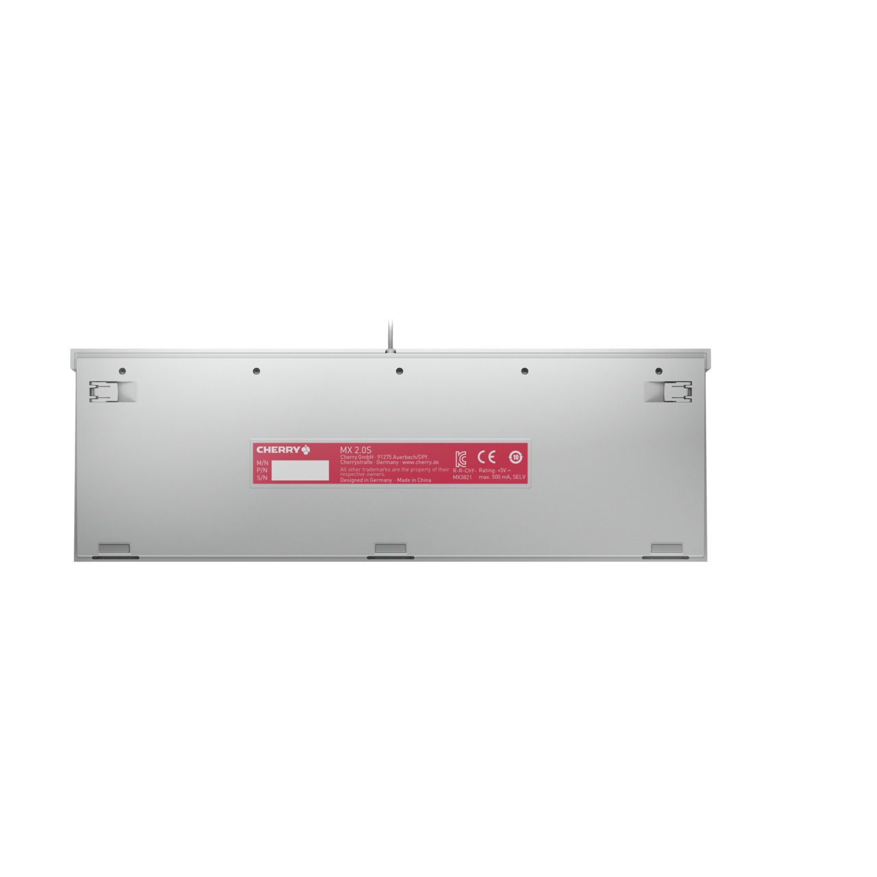 Cherry G80-3821LYADE-0 MX 2.0 S RGB Corded Tastatur beleuchtet USB, deutsch, weiss